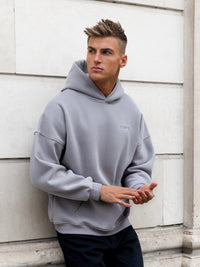 Rhys Relaxed Hoodie - Mid Grey