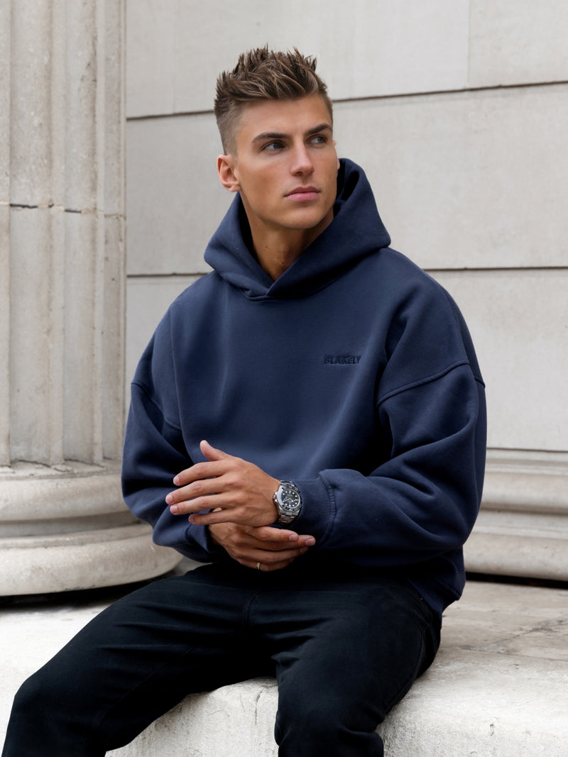 Rhys Relaxed Hoodie - True Navy