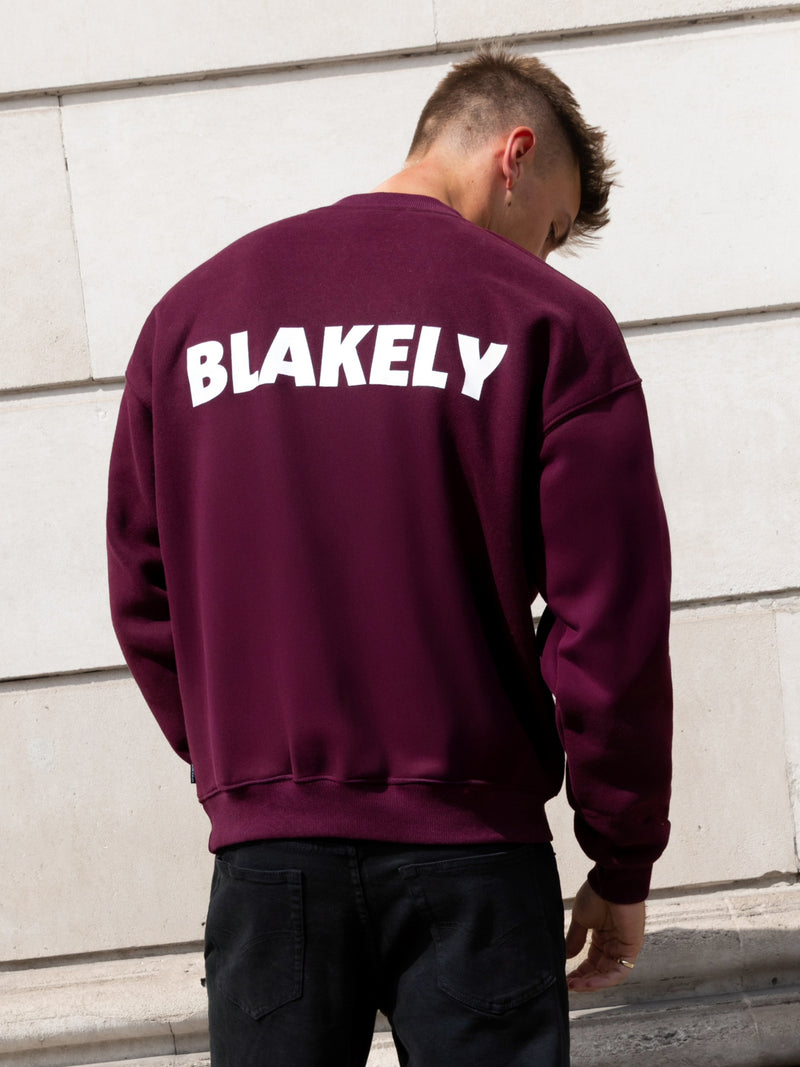Declan Relaxed Jumper - Burgundy