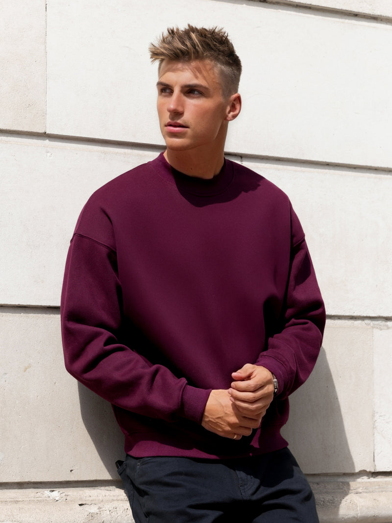 Declan Relaxed Jumper - Burgundy