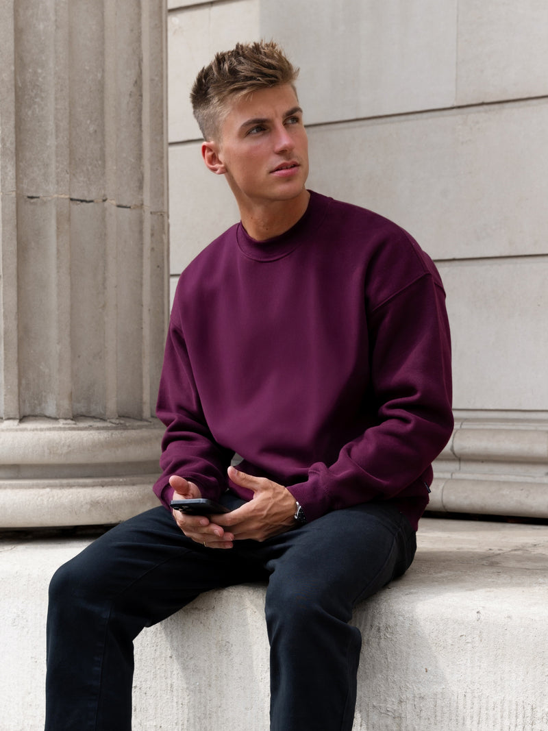 Declan Relaxed Jumper - Burgundy