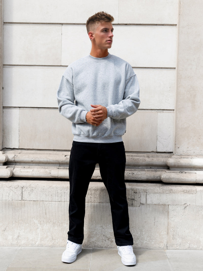 Declan Relaxed Jumper - Marl Grey