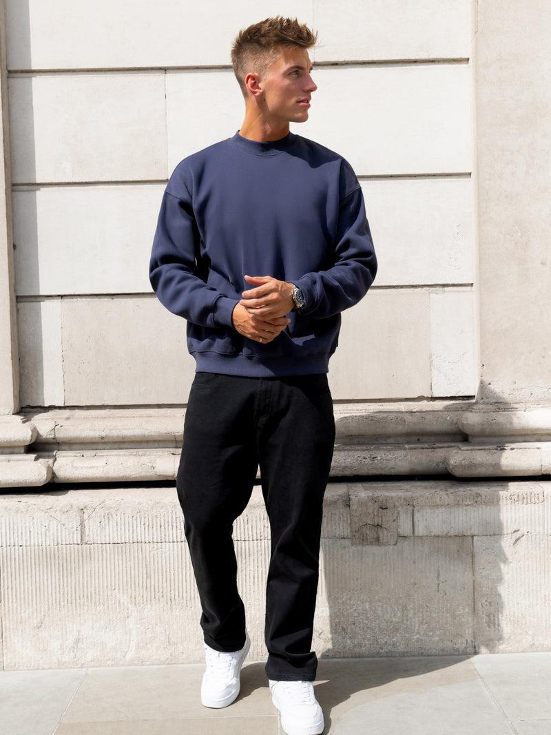 Declan Relaxed Jumper - True Navy