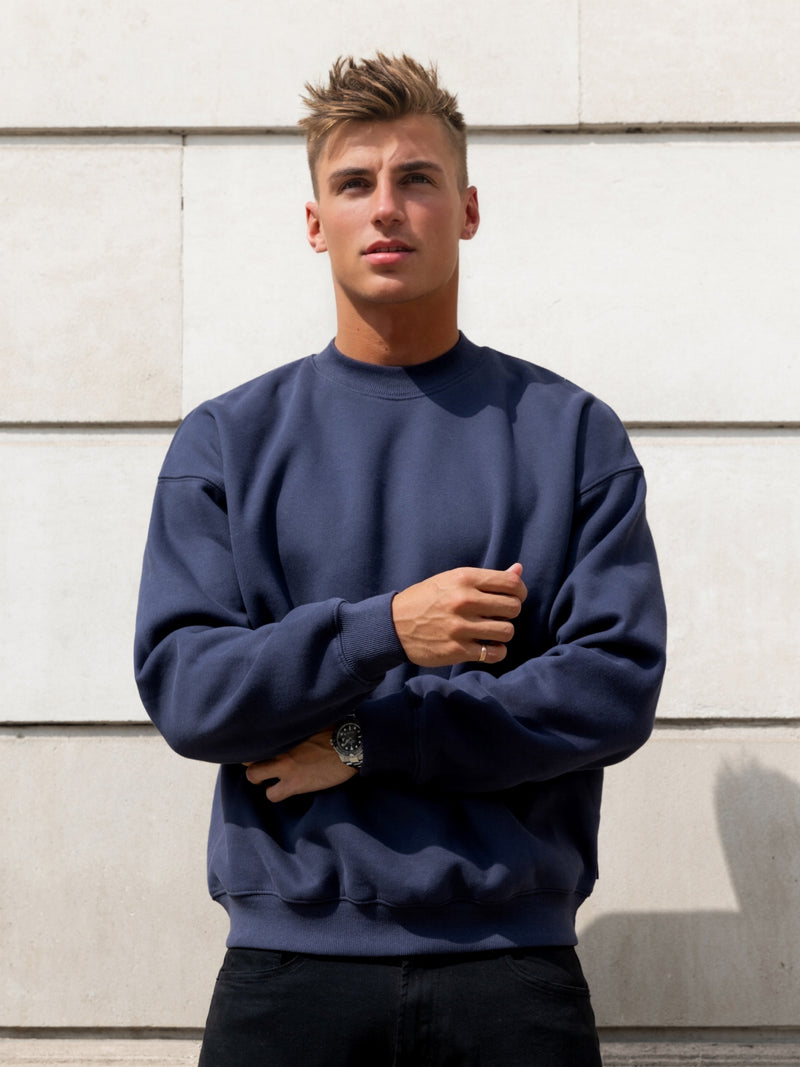 Declan Relaxed Jumper - True Navy