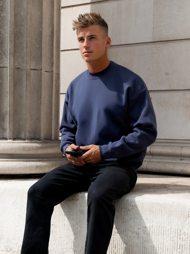 Declan Relaxed Jumper - True Navy