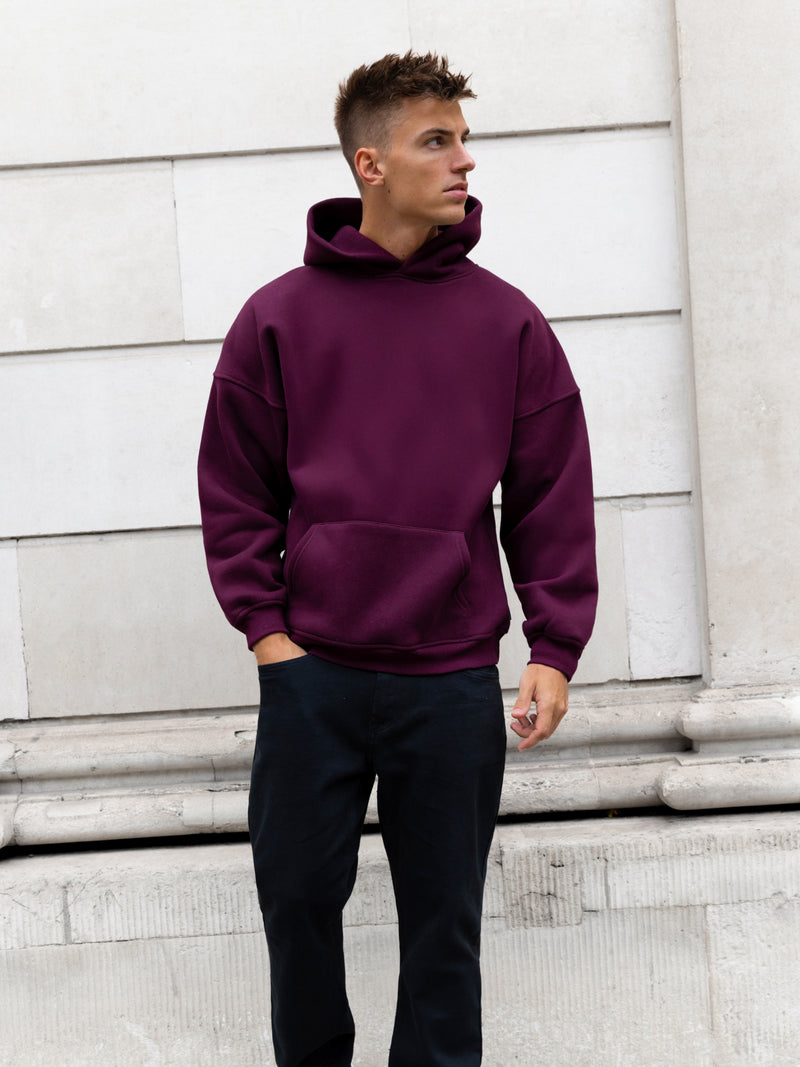 Declan Relaxed Hoodie - Burgundy