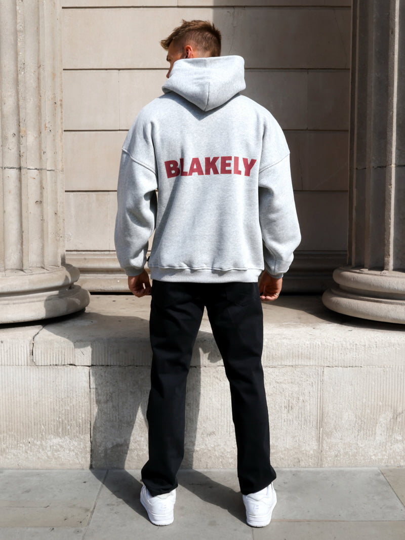 Declan Relaxed Hoodie - Marl Grey