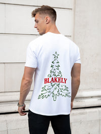Christmas Print Relaxed T-Shirt - White