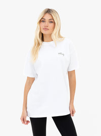 Mindy Oversized T-Shirt - White & Warm Olive