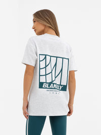 Jodi Oversized T-Shirt - Marl Grey & Teal Green