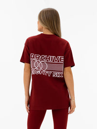 Naomi Oversized T-Shirt - Maroon Red