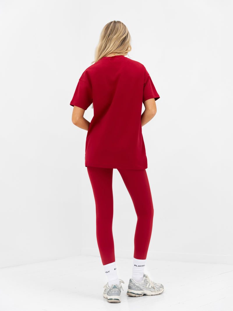 Joah Oversized T-Shirt - Cherry Red