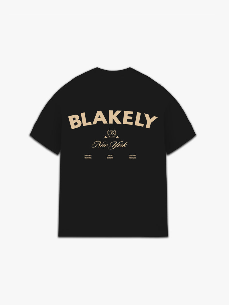 Crest Relaxed T-Shirt - Black & Tan