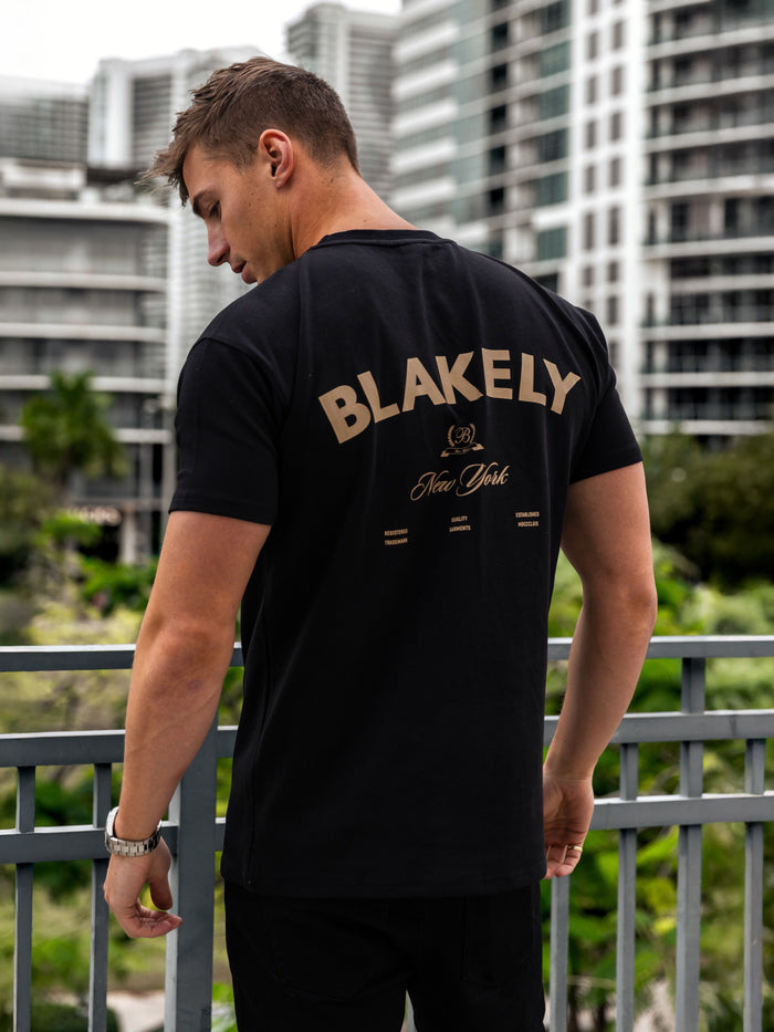 Crest Relaxed T-Shirt - Black & Tan