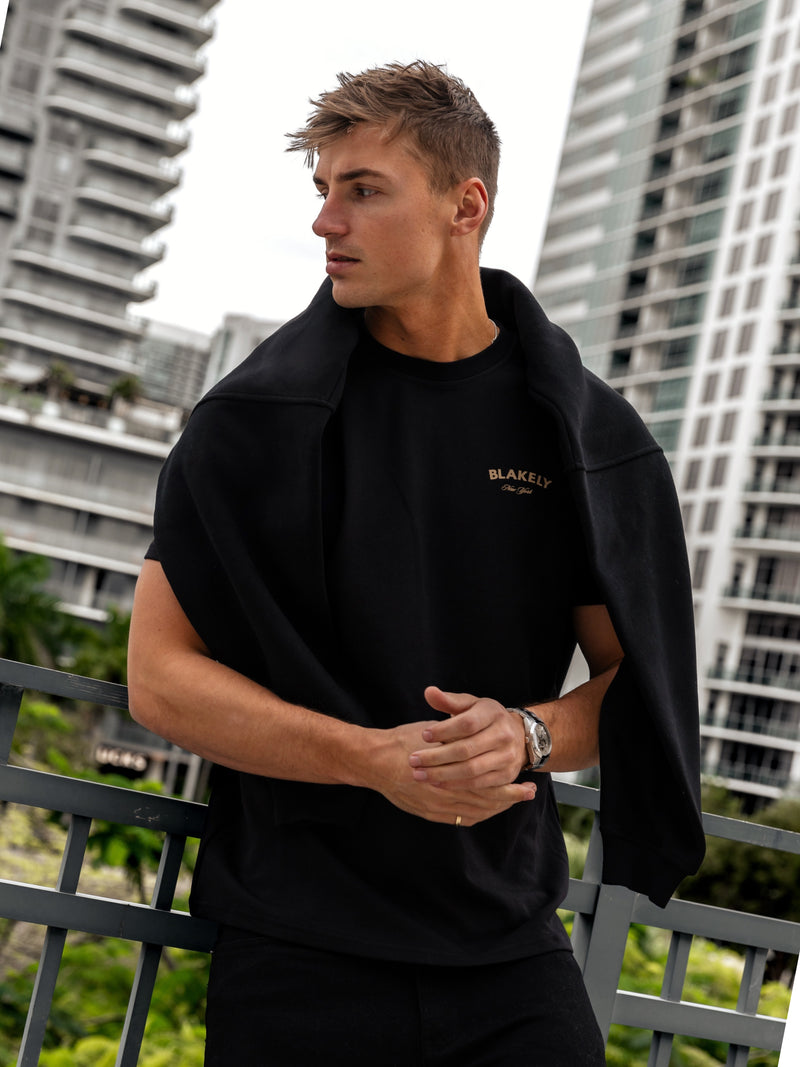 Crest Relaxed T-Shirt - Black & Tan