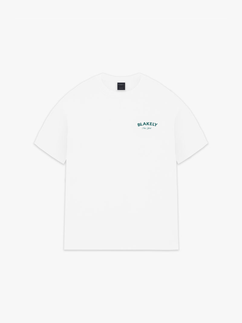 Crest Relaxed T-Shirt - White & Pine Green