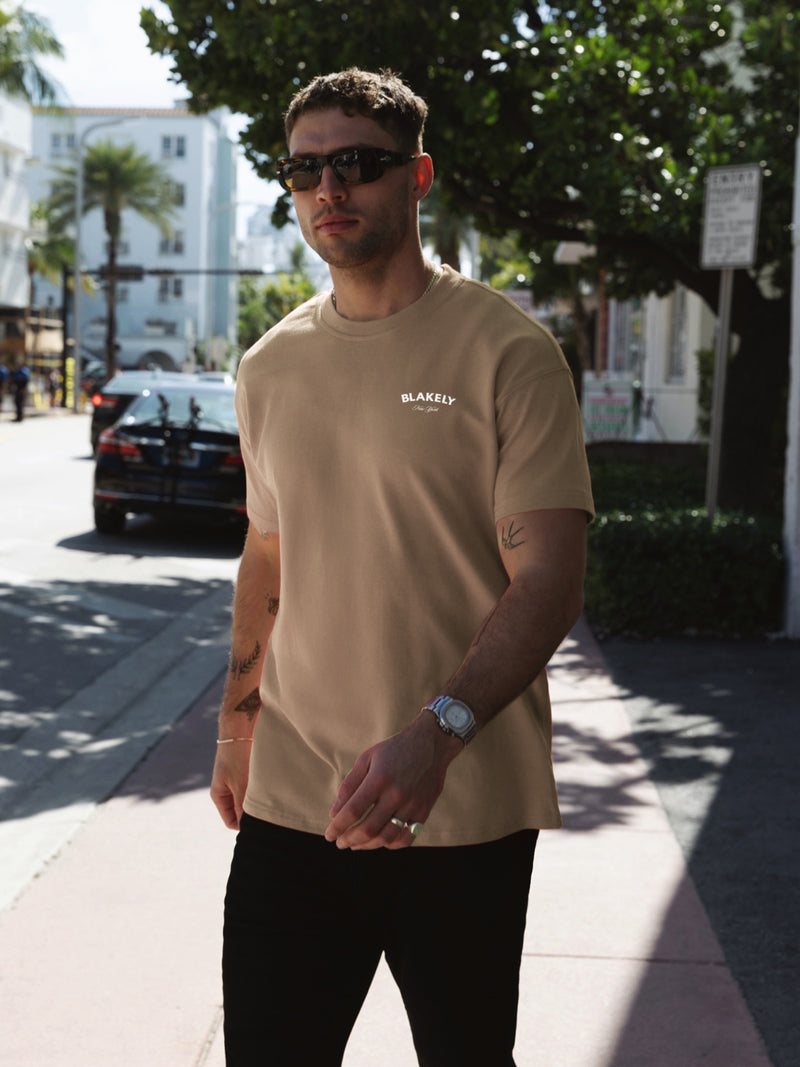 NY Crest Relaxed T-Shirt - Tan