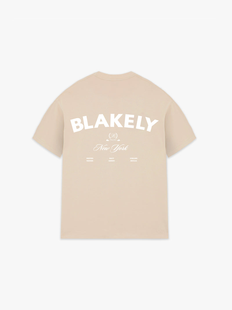NY Crest Relaxed T-Shirt - Tan
