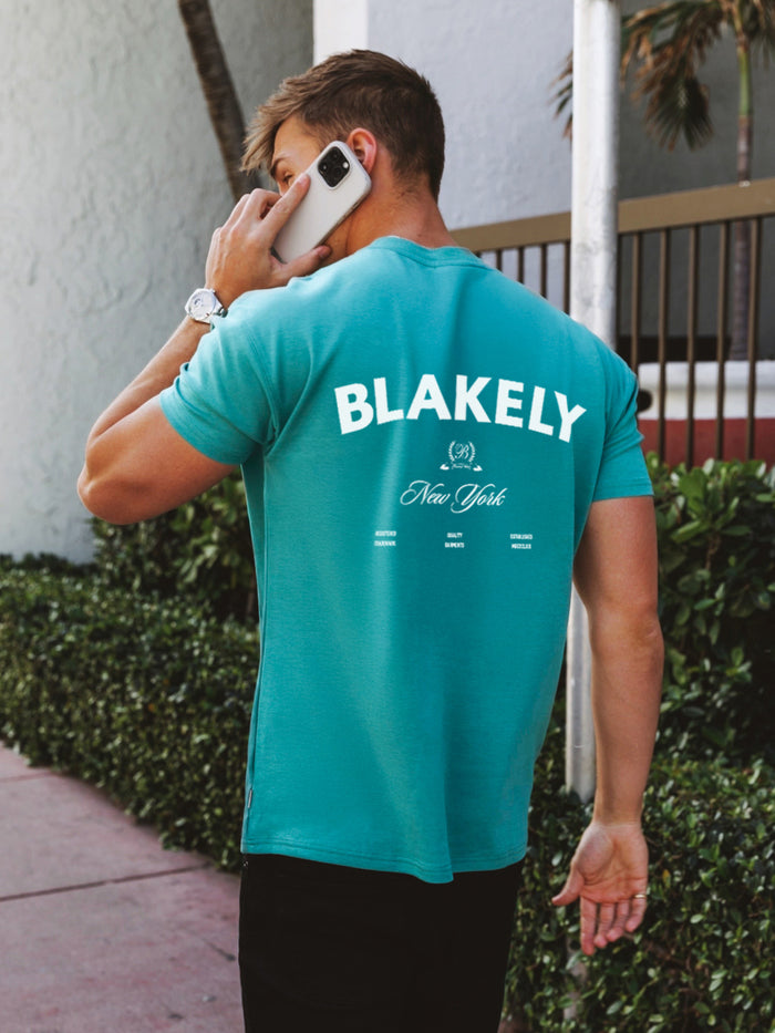 NY Crest Relaxed T-Shirt - Aqua