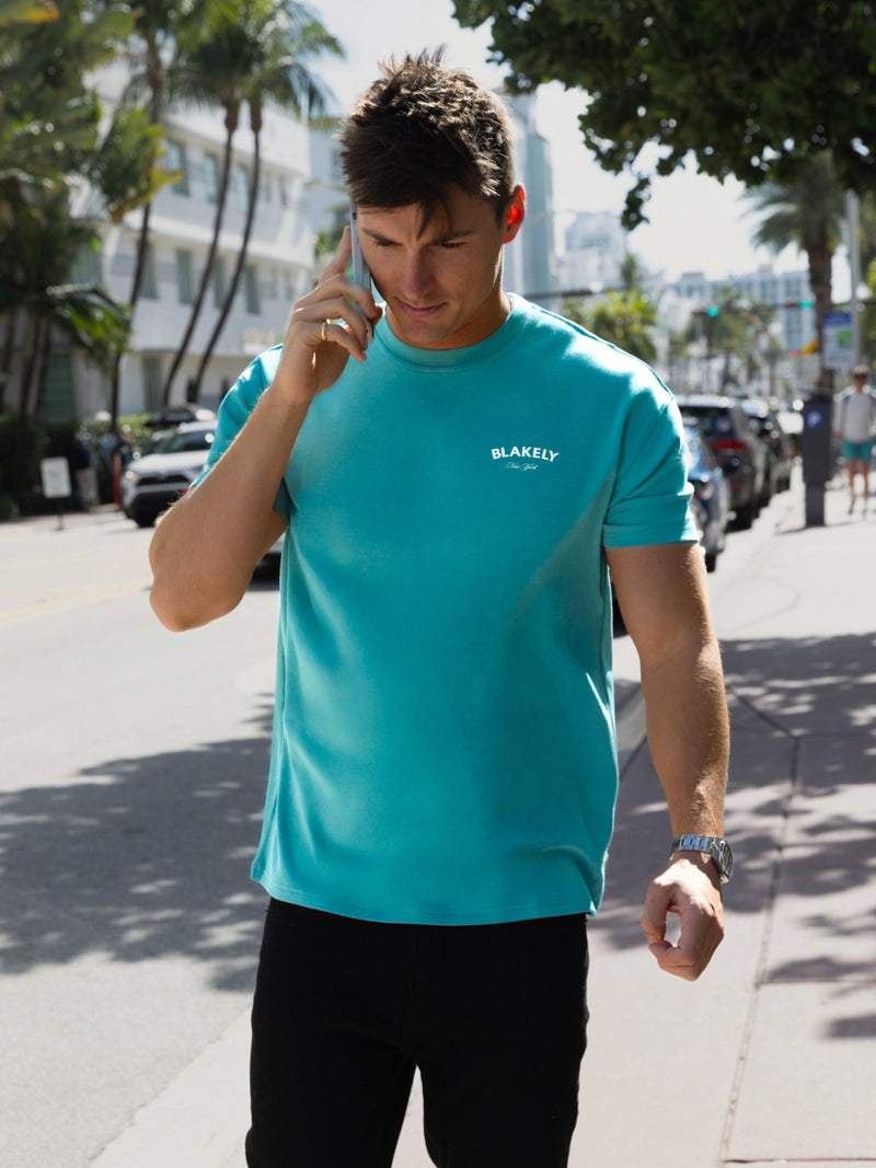 NY Crest Relaxed T-Shirt - Aqua