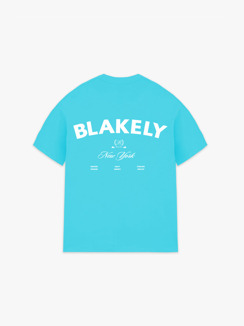 NY Crest Relaxed T-Shirt - Aqua