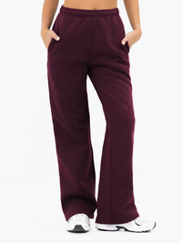 Isabel Wide Leg Sweatpants - Dark Cherry