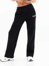 Cloud Print Wide Leg Sweatpants - Black