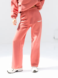 Cloud Print Wide Leg Sweatpants - Sunrise Coral
