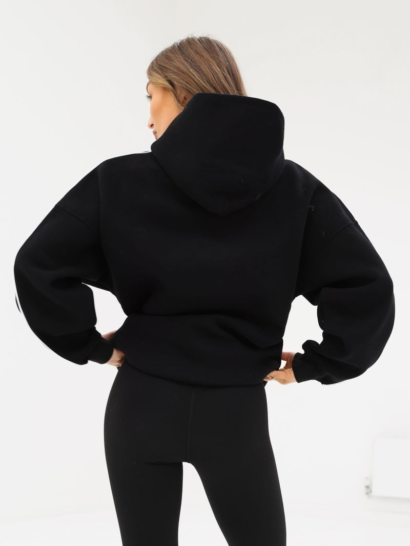 Seam Oversized Hoodie - Black
