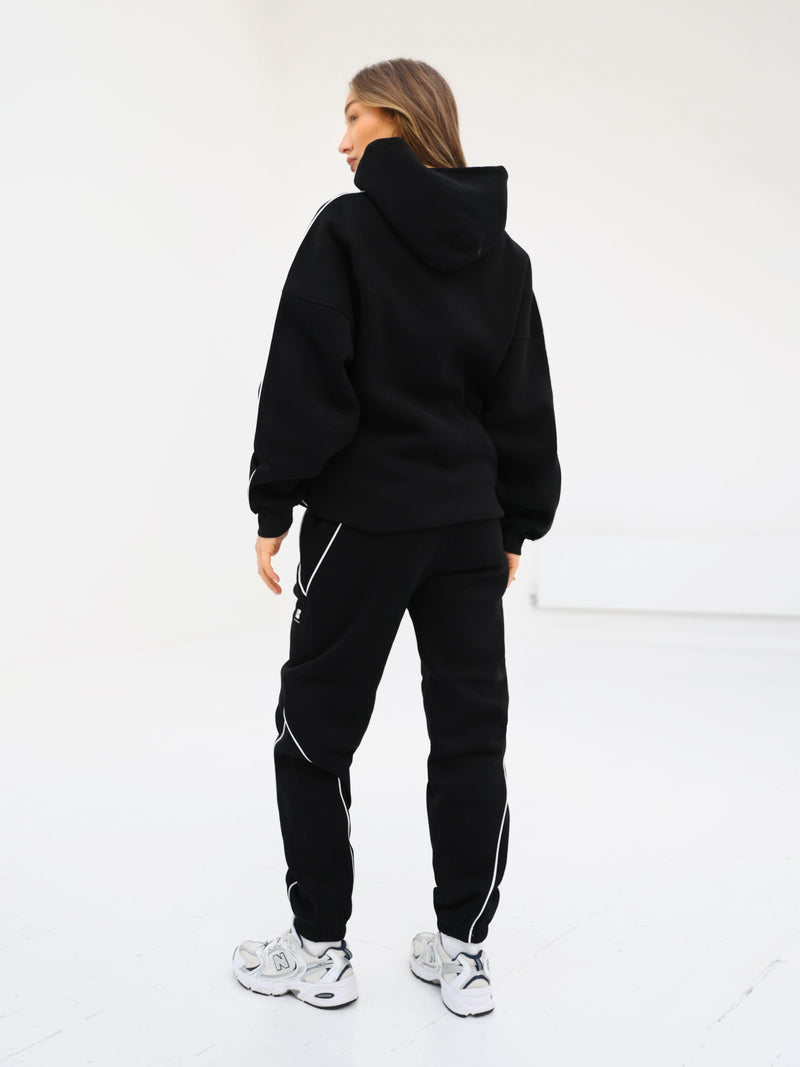 Seam Oversized Hoodie - Black