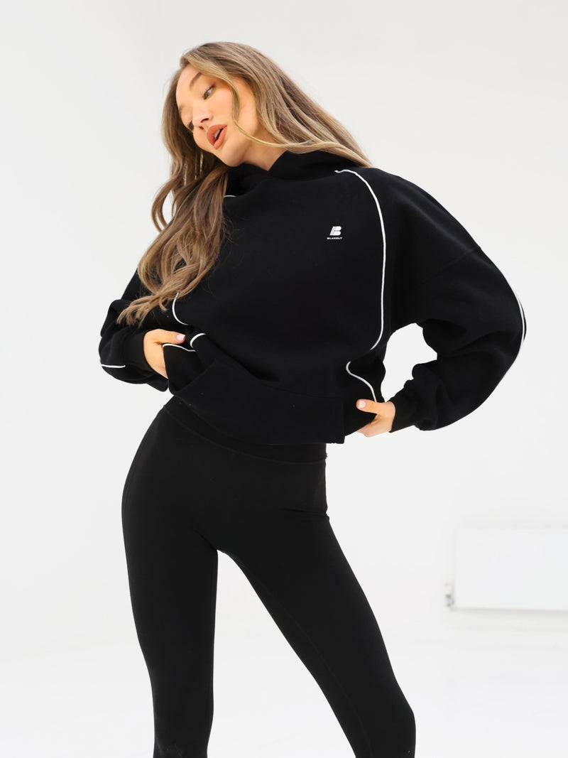 Seam Oversized Hoodie - Black