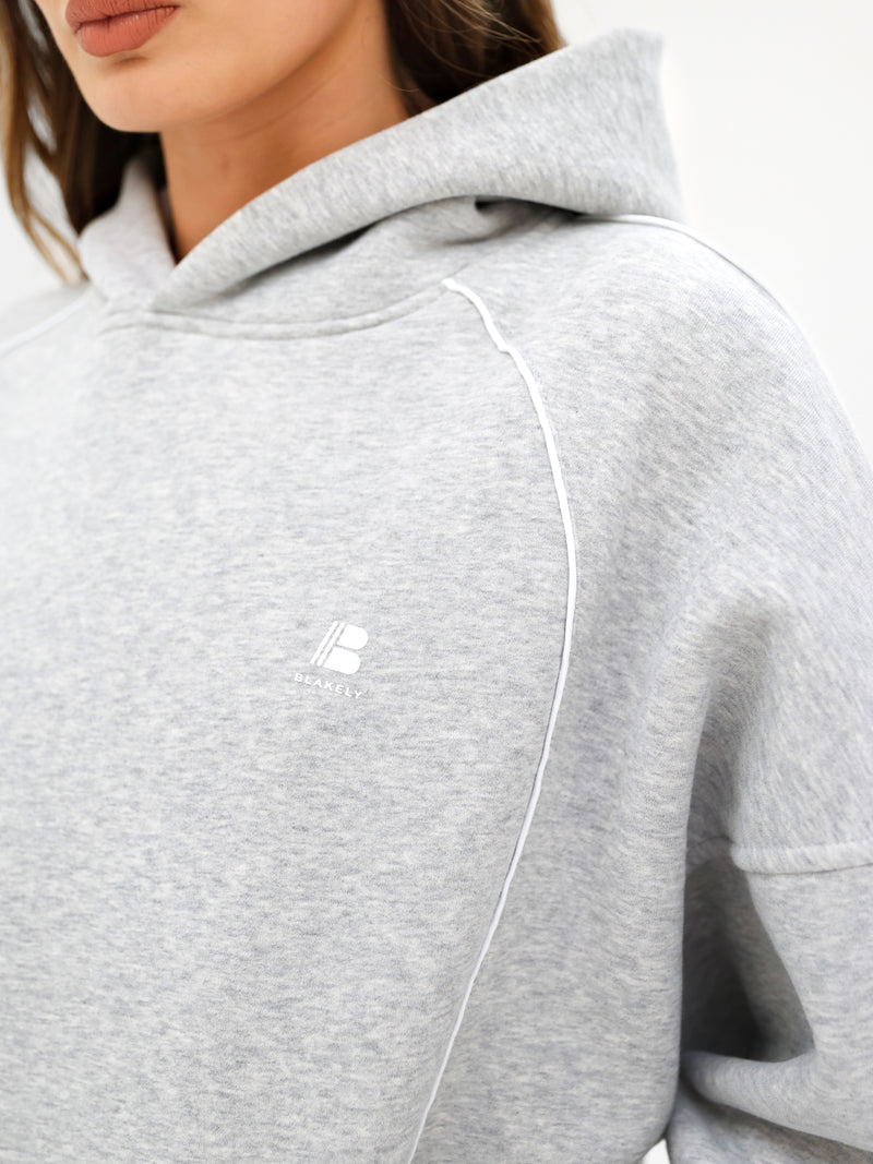 Seam Oversized Hoodie - Marl Grey