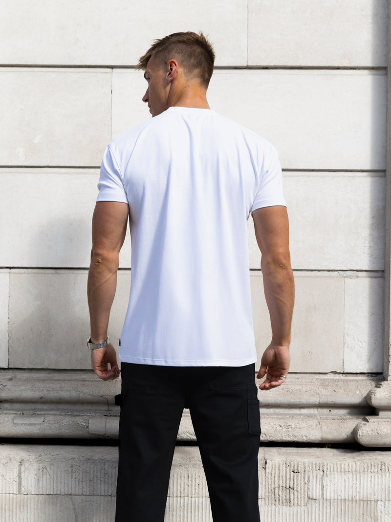 Raife Relaxed T-Shirt - White & Burgundy