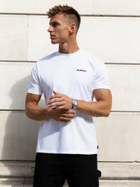 Rhys Relaxed T-Shirt - White & Burgundy