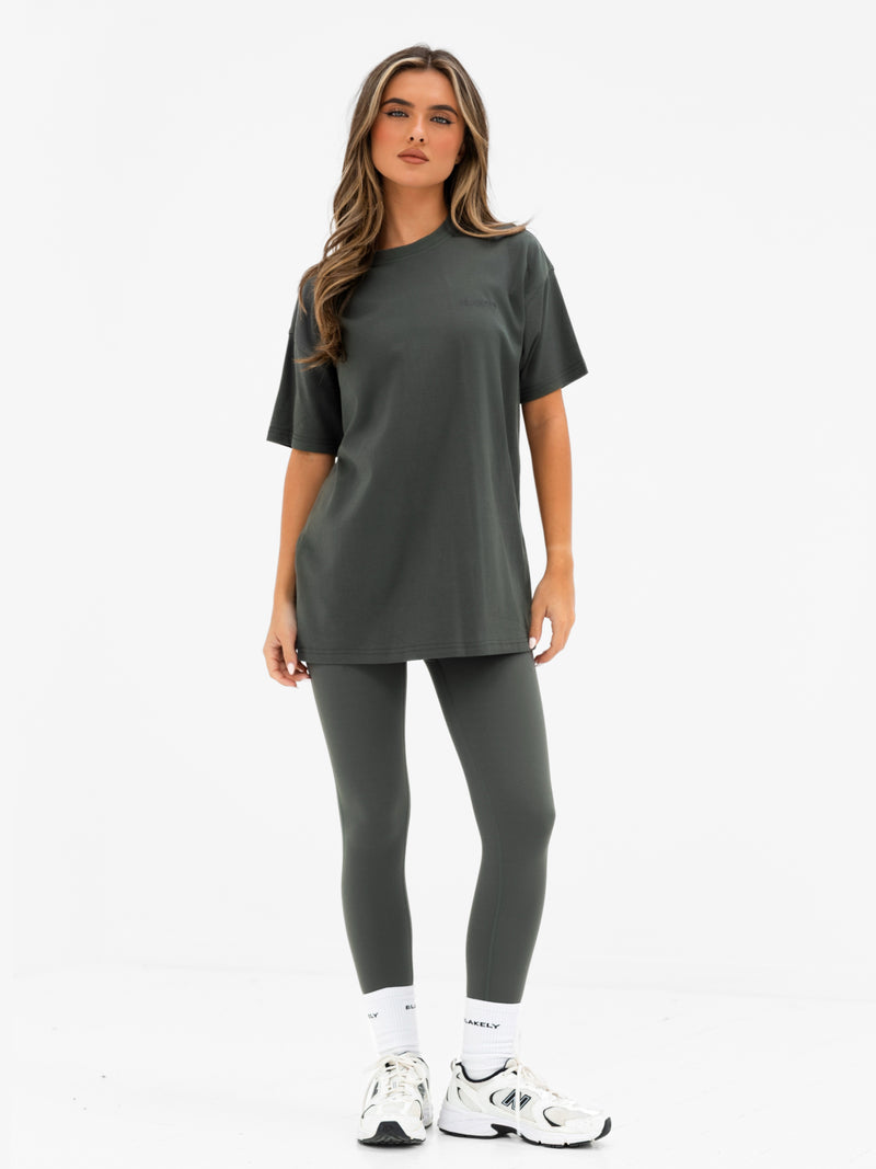 Isla Oversized T-Shirt - Khaki Grey