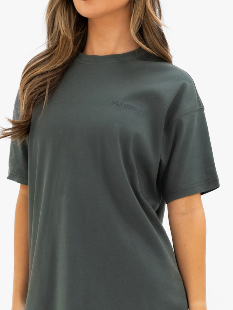 Isla Oversized T-Shirt - Khaki Grey