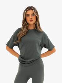 Isla Oversized T-Shirt - Khaki Grey