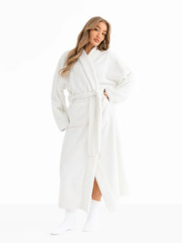 Embroidered Isabel Dressing Gown - White
