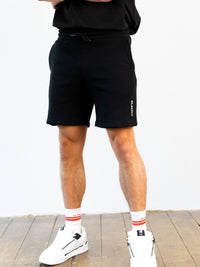 Italic Linear Relaxed Jogger Shorts - Black
