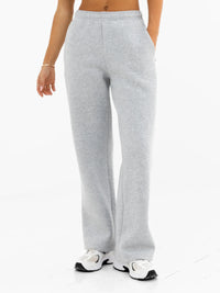 Jada Wide Leg Sweatpants - Marl Grey