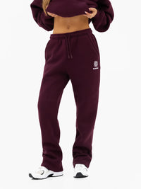 Iris Wide Leg Sweatpants - Deep Burgundy