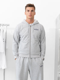 Heritage Relaxed Full Zip Hoodie - Marl Grey