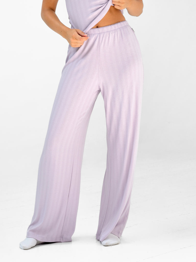Aria Pointelle Trousers - Pastel Purple