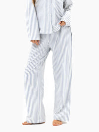 Suki Stripe Trousers - Light Grey Stripe