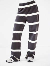 Tilly Striped Trousers - Charcoal