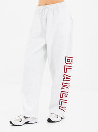Alexis Wide Leg Sweatpants - Marl White