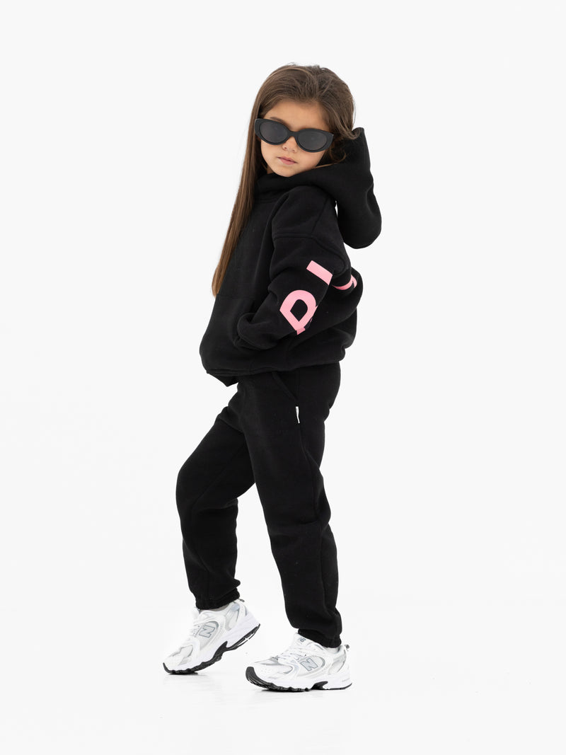 Mini Blakely Hoodie - Black & Pink