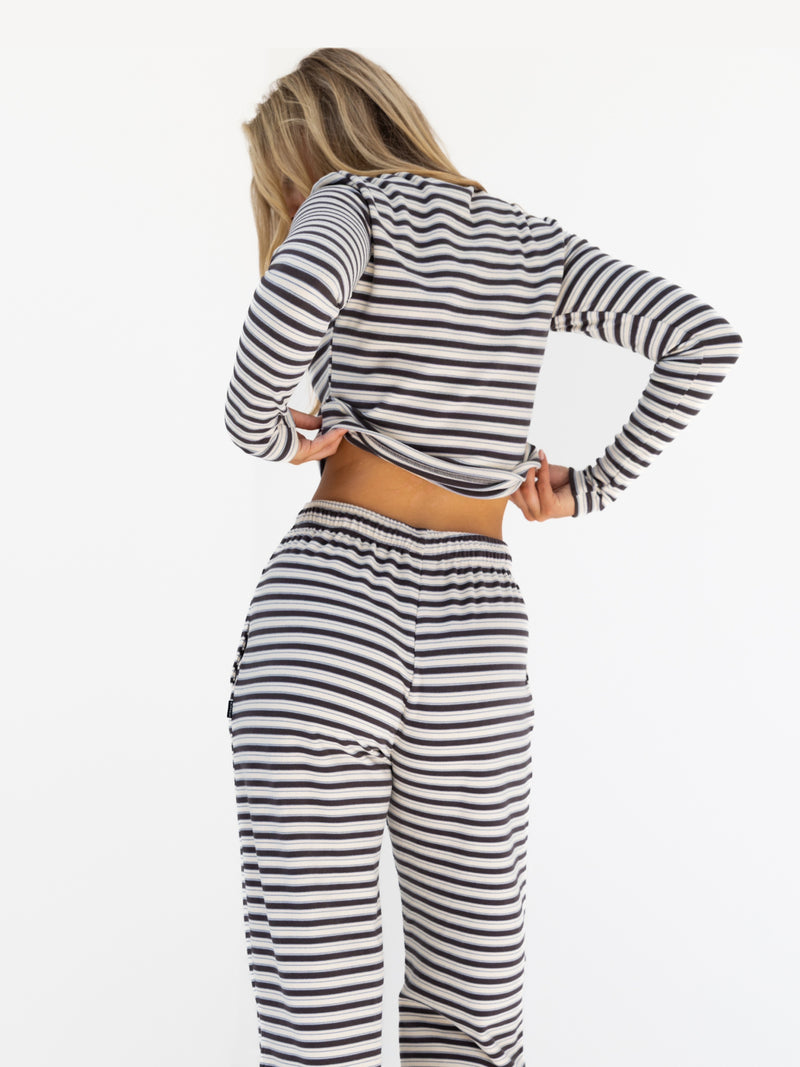 Sadie Stripe Trousers - Charcoal Stripe