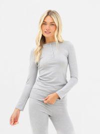 Melody Soft Knitted Top - Marl Grey
