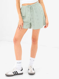 Amina Wide Leg Shorts - Sage